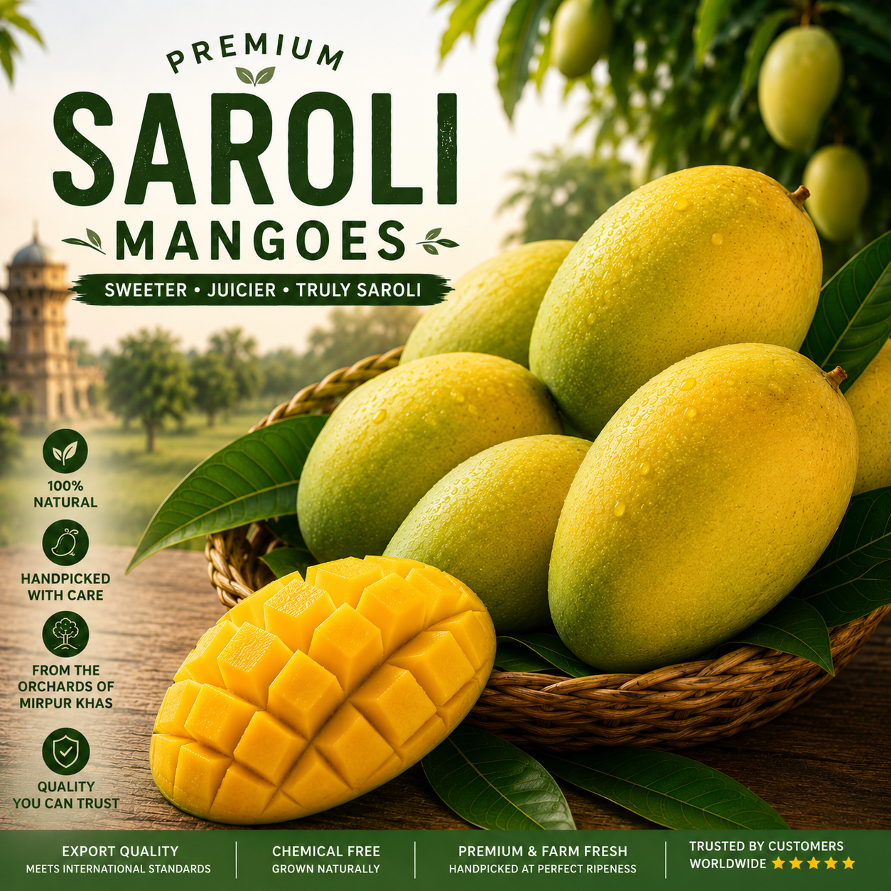 Premium Export Quality Saroli Mangoes — 10KG Box