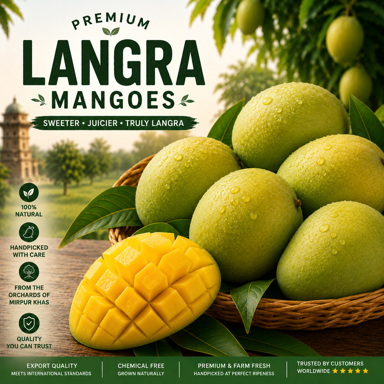 Premium Langra Mangoes — 10KG Box